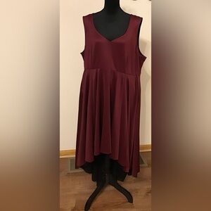 Torrid Deep Burgundy Scuba Hi Lo Gown